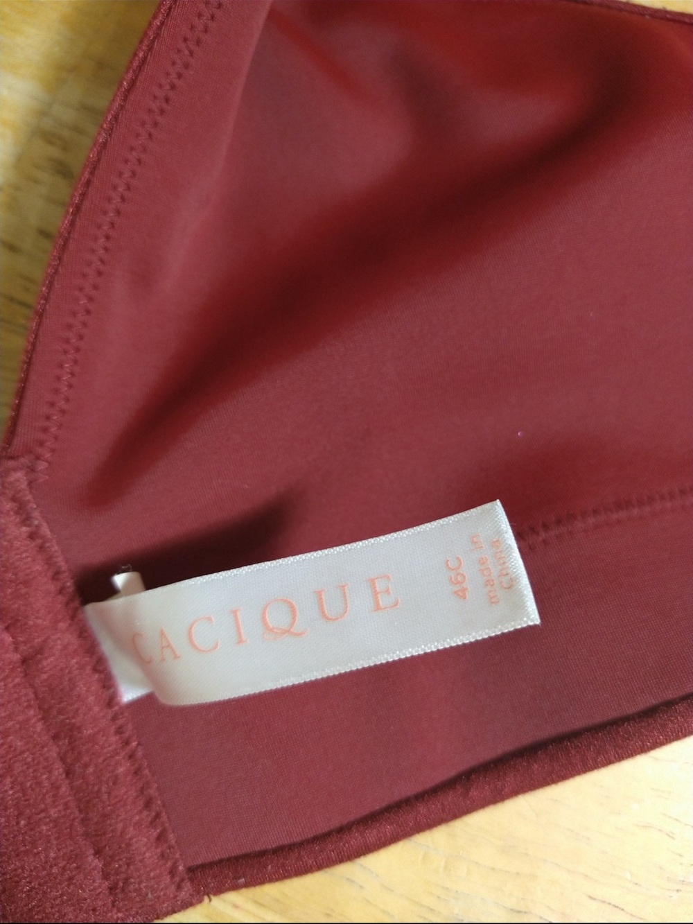 Cacique Full-Coverage Bra - Deep Wine - Picture 6 of 6